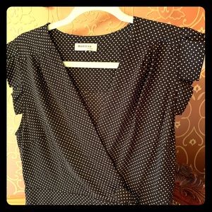 Polka dot wrap style dress